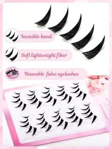 5 Pairs A-Type Pointed Tail Cartoon Style False Eyelashes, Japanese And Korean Style, C-Curl, 9-10mm Mixed Length, 3D Long Design, Naturally Lengthen Eye Shape, Easily Create Enlarged Eye Makeup Effect. Eyelashes Are Soft And Lightweight, Comfortable And Fitting To Wear, DIY Quick Application Saves Makeup Time, Easy To Operate Suitable For Beginners, Reusable, Suitable For Commuting, Dating, Traveling, Parties, Cosplay And Holiday Looks. - Black - View 9