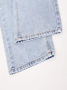 Girls' Summer Denim Jeans, Fashionable New Style - Blue - View 6