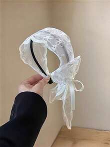 1/2/3件組女款蕾絲仙女風髮箍，超柔軟海綿材質，多色可選（黑色、白色），時尚百搭，優雅簡約，適合日常配戴 - 白色 - 查看 13