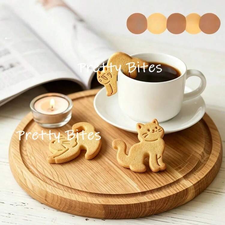 Hanging Cup Cat Biscuit Mold Cartoon Animal Cat Cookie Cutter 3D Cookies Fondant Mold Coffee Cup Cake Decorating Baking Mold - White - View 3