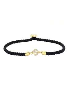 1pc Fashion Creative Copper Inlaid Zirconia DIY Letter Bracelet, Adjustable 26 A-Z Initial Jewelry, Elegant Daily & Holiday Gift For Girls - Multicolor - View 3
