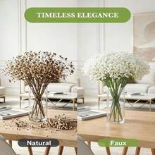 40PCS Starry Sky Simulation Flowers, Loose Starry Sky Simulation Flowers Real Touch Gypsophila White Fake Flowers For Wedding Bouquet Party Floral Arrangement Home Garden Decor - White - View 10