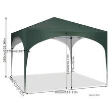 3x3m Pop-up-Gartenpavillon, Sommer-Event-Pavillon, Gartenpavillon, werkzeugloser Schnellaufbau, Camping-Pavillon, höhenverstellbar, Oxford-Gewebe mit Metallrahmen, stabile Konstruktion, ideal für Gartenpartys, Camping, Märkte - Beige - Übersicht 4