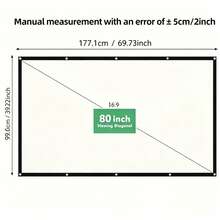 16:9 Foldable White Projector Screen, Wrinkle-Resistant Soft Fabric, Portable Home Theater Movie Screen - White - View 15