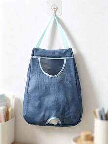 1pc Hanging Kitchen Storage Mesh Bag, Wall-Mounted Organizer Rack With Pockets, Suitable For Fruits, Vegetables, Ginger And Garlic, Essential Home Accessory For Outdoor Washing And Draining Produce - Multicolor - View 9