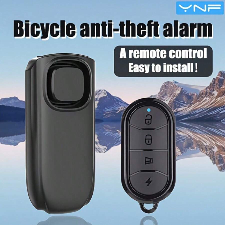 YNF Bicycle Anti-Theft, 113dB Bicycle Anti-Theft Alarm With Remote Control | High Decibel Security Alarm - Ultimate Bicycle Protection Device Power Sports Alarm And Anti-Theft