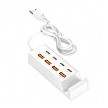 8-In-1 USB Hub Docking Station [4 USB + 4 Type-C] Portable USB Adapter Phone Stand With Fast Charging Multi-Port Power Strip Type-C/USB-A - Multicolor - View 12