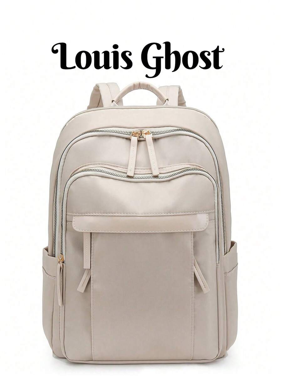 Women's Waterproof Large Capacity Backpack, Versatile And Fashionable, Suitable For Daily Outings - Beige - View 1