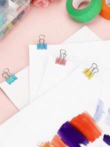40/60pcs Macaron Multi-Color Long Tail Clips, Ticket Swallowtail Clips, Document Fixing Clips, Secure Grip And Non-Slip, Suitable For Back To School Assignment And Exam Paper Organization, Christmas Holiday Document Classification And Binding, Halloween Theme Planner Material Fixing, Office Stationery Short Video Promotion - Morandi Color - View 8