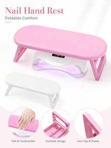 Nail Art Hand Rest Pad, Arm Support Cushion, Portable Manicure Hand Pillow, Comfortable Wrist Support Stand, Non-Slip Stable Design, Suitable For Gel Nail Extensions, Manicure Salon Home DIY Nail Art Tools, Beauty Accessories - White - View 10