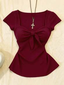 Women Cover Ups - Burgundy - View 1