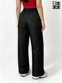 mulinsen Women's Straight Leg Ice Silk Quick-Dry Striped Colorblock Sports Pants - Black - View 5