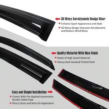 3D Mugen‑Style Side Window Visors Rain Guards, Durable Exterior Window Deflector Vent Shades, Rain‑Sun Protection Trim Parts, Perfect Fit For 2018‑2024 8th Gen Sedan, Stylish Automotive Exterior Modification Accessories - A - View 2
