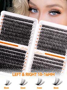 Large‑Capacity 624Pcs D‑Curl Fluffy DIY Lash Clusters, 30D+40D+60D+80D Mixed Densities, Comes With Essential Tools Including Lash Adhesive And Tweezers,Lightweight For Big‑Eye Wedding Party Travel Occasions - Black - View 7
