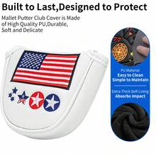 1PC Semi-Circular Mallet Golf Putter Cover, Premium PU Material With Exquisite Embroidery, Soft Inner Lining, Durable Wear-Resistant, Unisex Putter Accessory, Fits Most Brand Putters - Multicolor - View 10