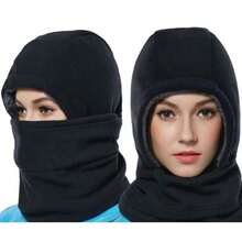 Winter Outdoor Warm Face Mask Motorcycle Windproof Head Cover Ear Warmer 3-In-1 Thermal Lined Thickened Cold-Proof - A - View 1
