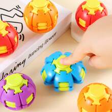 1pc Transformable Rotating Fidget Stress Ball, One-Click Transformable Handheld Toy, Suitable For Teens, Relieve Anxiety, Halloween, Christmas Gift Bag Filler, Portable Desktop Small Gift - Multicolor - View 2