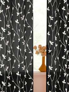 1pc/2pcs Premium Boho Style Embroidered Sheer Curtains For Living Room & Bedroom, Minimalist Line Art Voile Drapes, Fade Resistant Soft Light Blocking Breathable Home Decor, Easy To Install And Maintain - Black - View 3