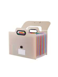 A4 Portable 3-Side Sealed Accordion File Folder, Standing 25-Pocket Storage Organizer, Student 13-Pocket Colorful Exam Paper Holder - Multicolor - View 8