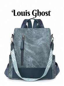 Women's High-End Anti-Theft Backpack; Latest Women's Personalized Casual Soft Leather Backpack; Large Capacity Expandable Multi-Function Travel Backpack; Multi-Purpose Schoolbag - Multicolor - View 1