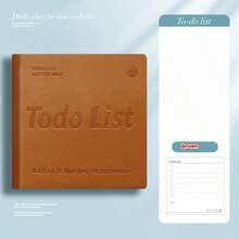 1pcsTodo List Hard‑Cover Task Planner, Daily To‑Do List Notebook, Portable Faux‑Leather Cover Time‑Management Journal For Students And Office Use, Time‑Management Hand‑Writing Notebook,Halloween And Christmas Gifts - Multicolor - View 9