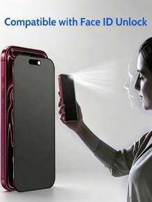 2pcs Privacy Anti-Spy Matte Screen Protector, Full Coverage, Smooth Touch, Anti-Fingerprint, Glare-Resistant, Easy Installation, Compatible With IPhone 17 Pro Max/17 Pro/17 Air/17/16E/16 Pro Max/16 Pro/16 Plus/16/15 Pro Max/14 Pro Max/13 Mini/12/11/XS MAX/XR/8+/7 Plus Series - Black - View 7