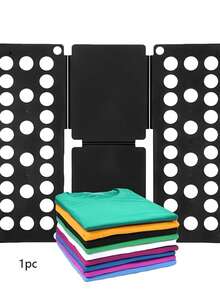 1pc Home Quick Folding Board, Black Foldable Clothes Organizer, Time-Saving Effortless Clothing Folding Tool, T-Shirt Shirt Short Sleeve Quick Shaping Storage Tool, Home Closet Organization, Seasonal Clothing Sorting Folding Storage Accessory - Multicolor - View 13