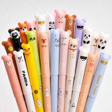 38pcs Animal Shaped Erasable Neutral Pen Set, [8 Random Pens + 30 Refills]0.5mm Fine Tip, Blue Ink, Built-In Eraser, Perfect For Note-Taking And Writing, Ideal Office And School Supplies, Birthday, Christmas, Valentine's Day, New Year, Friend's Gift And Easter Gift. - Multicolor - View 7