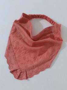 1件原創花卉刺繡捲邊頭巾髮帶，適合女性日常與度假使用 - 西瓜紅 - 查看 5