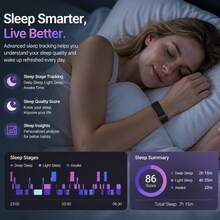SENBONO Unisex Screenless Smart Band, Heart Rate Monitoring, Women's Menstrual Cycle Reminder/Sedentary Reminder/24-Hour Monitoring/Sleep Monitoring, Step/Calorie/Distance Tracking, APP Data Sync & View - View 7