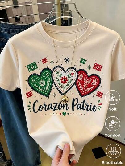 Camiseta de manga corta nueva primavera-verano, gramaje de 220 g. Estampado de dibujos animados, modelo para parejas.
