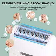 Hatteker 1pc 2-In-1 Electric Epilator USB Rechargeable Multi-Function Women's Intimate Trimmer Armpit Hair Removal Device Shaver Razor - View 7