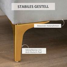 Velvet Bench Bed Bench Shoe Bench With Raised Legs In Light Gray 118x45x42cm For Bedroom And Hallway - Light Grey - View 5