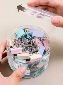 40/60pcs Macaron Multi-Color Long Tail Clips, Ticket Swallowtail Clips, Document Fixing Clips, Secure Grip And Non-Slip, Suitable For Back To School Assignment And Exam Paper Organization, Christmas Holiday Document Classification And Binding, Halloween Theme Planner Material Fixing, Office Stationery Short Video Promotion - Morandi Color - View 4