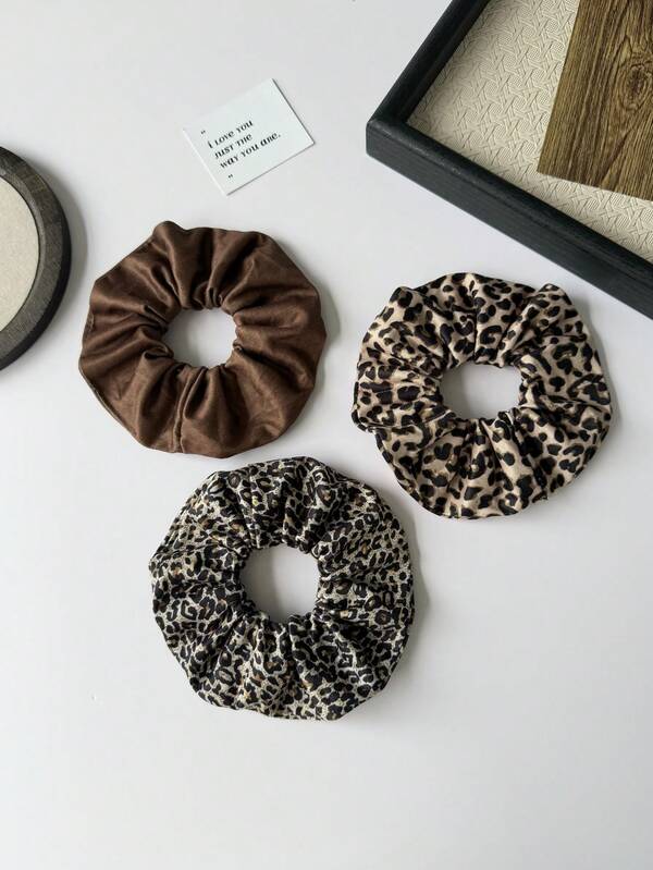 3 chiếc dây buộc tóc scrunchies co giãn họa tiết da báo vintage, dây buộc tóc thời trang thanh lịch cao cấp cho nữ, mềm mại thoải mái, đa năng dùng cho tóc đuôi ngựa, búi tóc, tạo kiểu tóc, phù hợp mặc hàng ngày, đi chơi thường ngày, làm quà tặng, đi học, du lịch nghỉ dưỡng