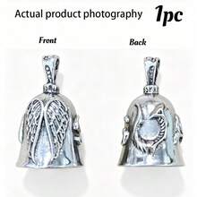 1pc Guardian Angel Motorcycle Bell Good Luck Charm Keychain Pendant Accessories, Gift For Bike, Friends - one-size - View 15