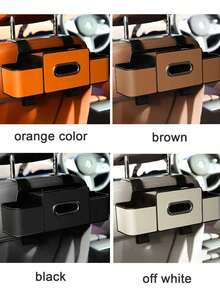 Universal Car Seat Back Storage Bag, Multifunctional Rear Seat Organizer With Tissue Box And Side Pockets, Convenient Car Interior Storage Accessory For Driver And Passengers - Multicolor - View 7