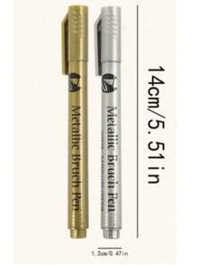 6支/4支/2支/1支 優雅金屬金銀色書法筆，防水亮面墨水，適用於婚禮、婚禮用品、生日與父親節卡片，可撰寫給媽媽的真摯感謝信、邀請函、信封及DIY手工藝 - 彩色 - 查看 14