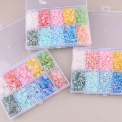 70g Mixed Color Frosted Flower Acrylic Beads Kit With Plastic Storage Box For DIY Bracelet Necklace Phone Charms Keychains Handmade Craft Supplies