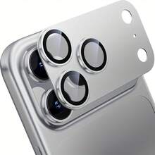 Pelindung Lensa Kamera untuk iPhone 17 Pro Max - [Tahan Pecah] [Perekat Kuat] [Kompatibel dengan Casing Ponsel] Pelindung Layar Kamera Belakang Logam (Oranye, Perak, Biru) - A - View 12