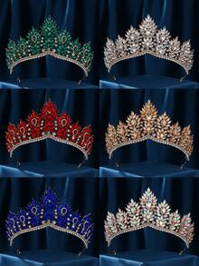 Wedding Crowns For Bride Cubic Zirconia Tiaras Bridal Diamond Headpieces Quinceanera Zirconia Headband - Multicolor - View 1