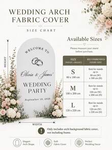 Customized Wedding Arch Fabric Decor Cover, Personalized Photo/Name/Date/Text, Polyester Double-Sided Elastic Backdrop, Party Decoration, Wedding Welcome Sign, Bridal Shower Gift, No Power Required, Suitable For Wedding, Birthday, Party - Multicolor - View 4