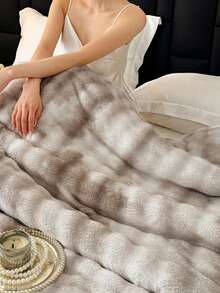 1pc Thick Fleece Blanket With Marble Splatter Pattern - Soft Blanket, Suitable For All Seasons, For Sofa, Bed, Car And Travel - Machine Washable, Guest Room Accessory Blanket, Soft Texture, Autumn Decor Blanket, Room Decor Blanket, Back To School/Dorm Bedding - Camel - View 6