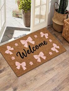 1pc Welcome Bowknot Entrance Doormat, Entryway Foot Mat, Home Hallway Doorway Rug, Home Decor, Door Mat, Small Carpet, Welcome Mat, Rug, Floor Mat, Outdoor Doormat, Kitchen Rug, Home Decor - Multicolor - View 16