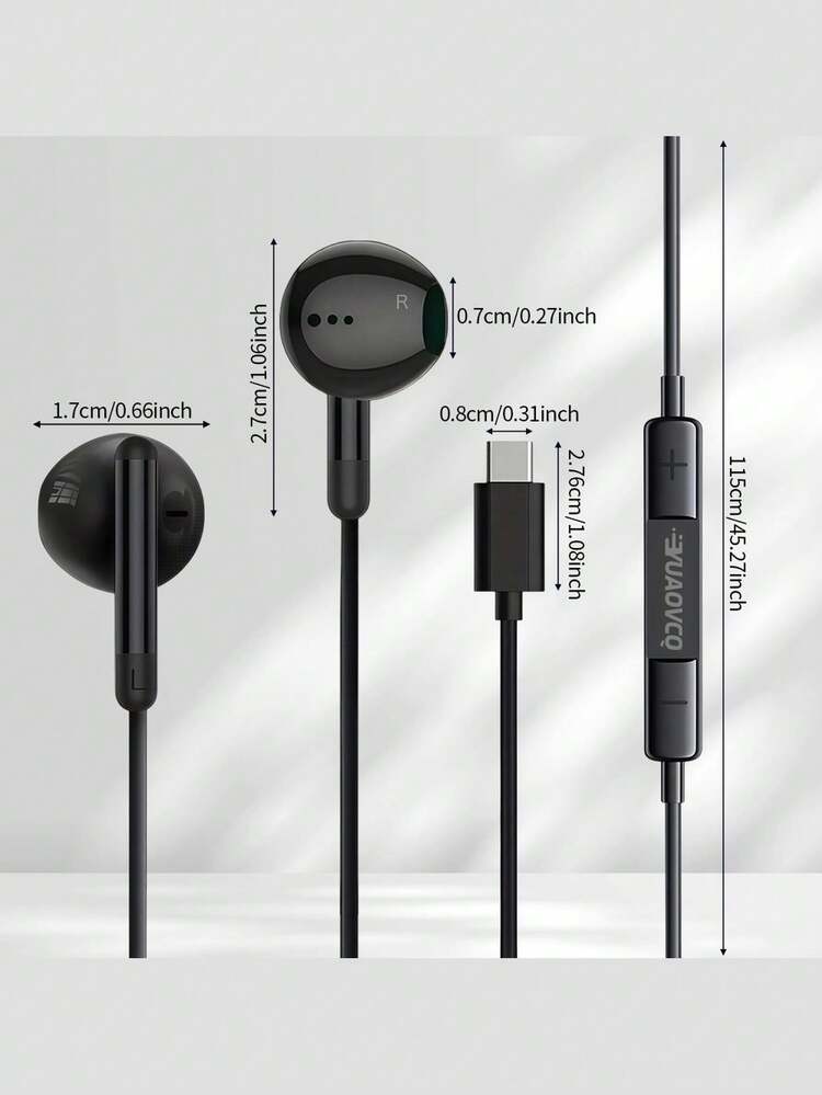YUAOVCQ 有線入耳式睡眠耳機，雙重防噪、雙重物理隔音，3.5mm 或 Type-C 接口，適合運動與睡眠佩戴，兼容智慧型手機，高清晰度麥克風，適用於通話、電腦與遊戲主機 - 查看 10
