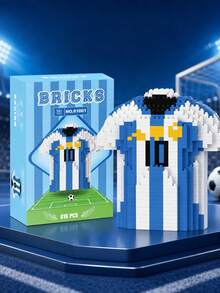FIFA Football Jersey Building Blocks, 700+Pcs Messi Cristiano Ronaldo Neymar Shirt Model, DIY Sports Collectible Desktop Display Gift For Football Fans, Ages 14+ - Multicolor - View 7