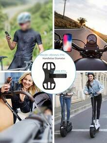 1pc 360° Rotatable Elastic Band Tubular Mount Bracket, Flexible Silicone Wrap Fixing Holder, Universal Handheld Device Mount, Suitable For Round Tube Handle, Home Outdoor Travel Supplies - Multicolor - View 8