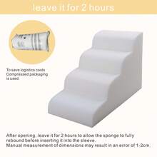 1pc Cartoon Pet Stairs, High Elasticity Foam Dog Steps 2/3/4 Levels, Pet Ramp, Suitable For Small Dogs And Cats, Non-Slip And Washable, Pet Climbing Stairs, Sofa Bed Climbing Support, For Elderly And Disabled Pets, Pet Stairs Furniture Protection Pad - Multicolor - View 12