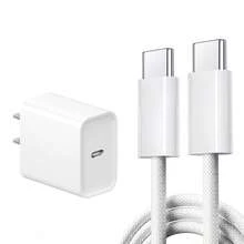 20W Wall Fast Charging Kit USB-C Type Charging Adapter, With 3.3FT/100cm Type-C To USB-C Nylon Braided Charging Cable Anti-Tangle Data Line, Compatible With IPhone 17 16 15 Pro Max Plus, And Other Android Type-C Port Portable Charging Kit - Pink/White/Blue/Purple - US A Type Plug(110-127V) - View 13