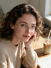 AINII 1pc European & American Retro Style Square Frame Fashion Non-Prescription Glasses, Suitable For Daily Wear, Solid Color - Transparent White - View 6